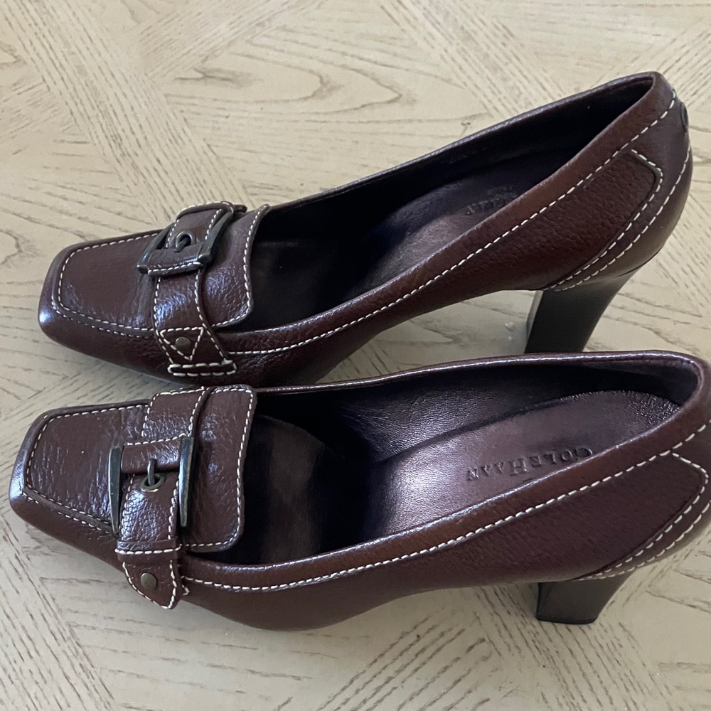 Cole Haan Dark Brown Buckle Heels